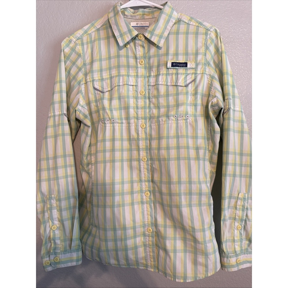 Columbia PFG Super Lo Drag Plaid Long Sleeve Fishing Shirt Women's Medium M